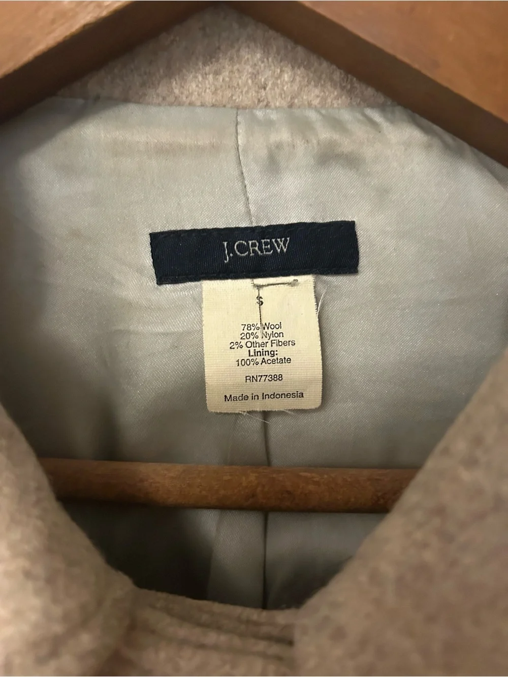 Classic J. Crew Women's Beige Toggle Coat - Picture 2 of 4